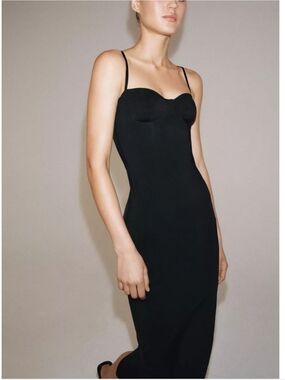 Sleem Neutral Black Strap Maxi Dress By Katia Rae Size S